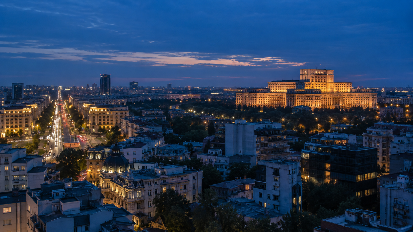 București la începutul serii