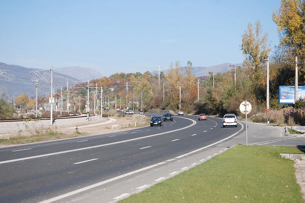Drumul național DN1 lângă Comarnic, fotografie de arhivă