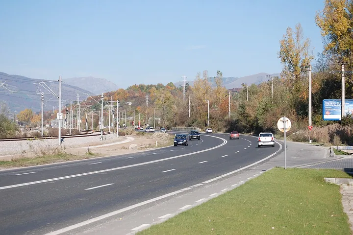 Drumul național DN1 lângă Comarnic, fotografie de arhivă